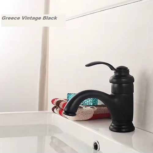 Greece Vintage matt fekete mosdó csaptelep